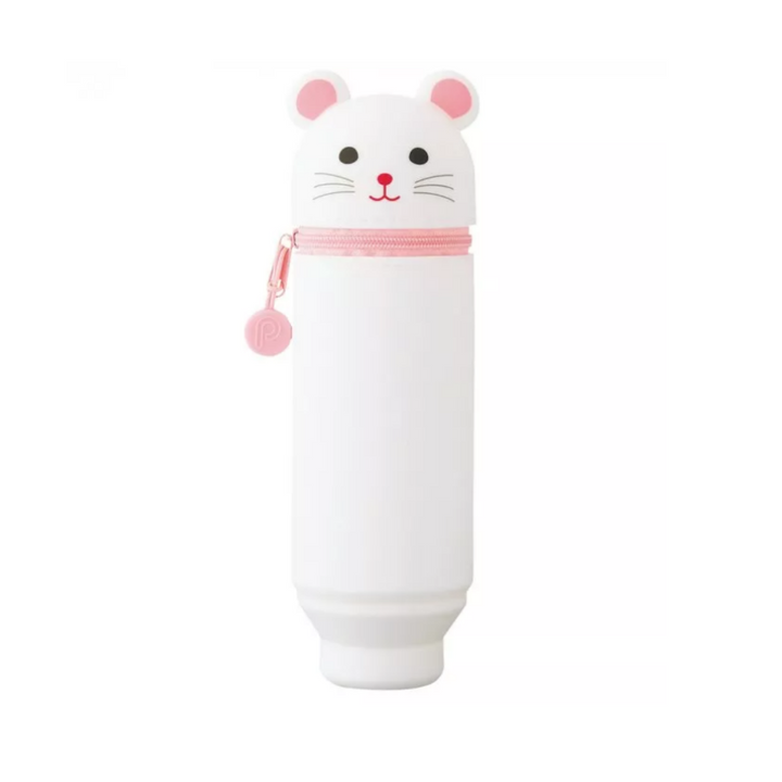 Punilabo Stand Pencil Case (Big) - White Rat