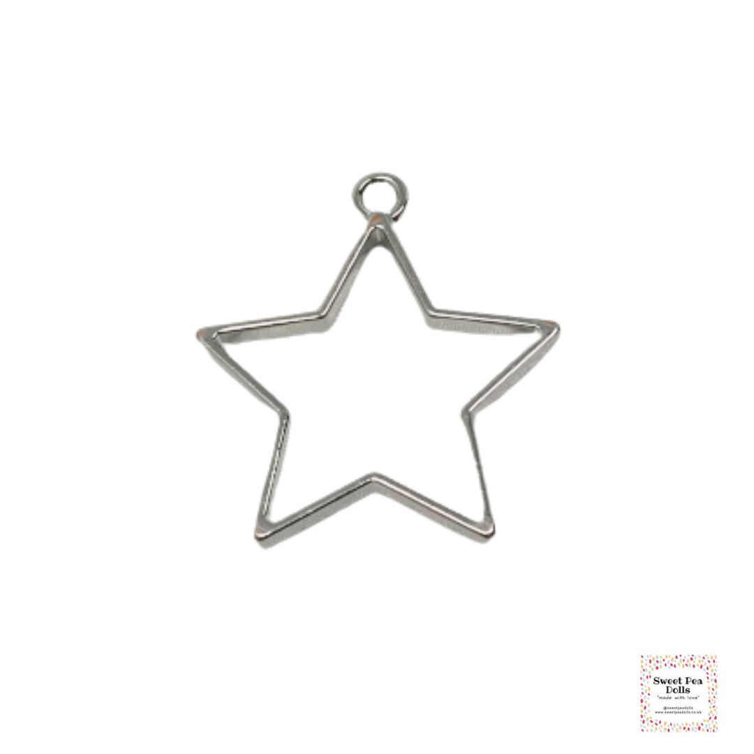 Resin Open Back Bezel - Silver Star