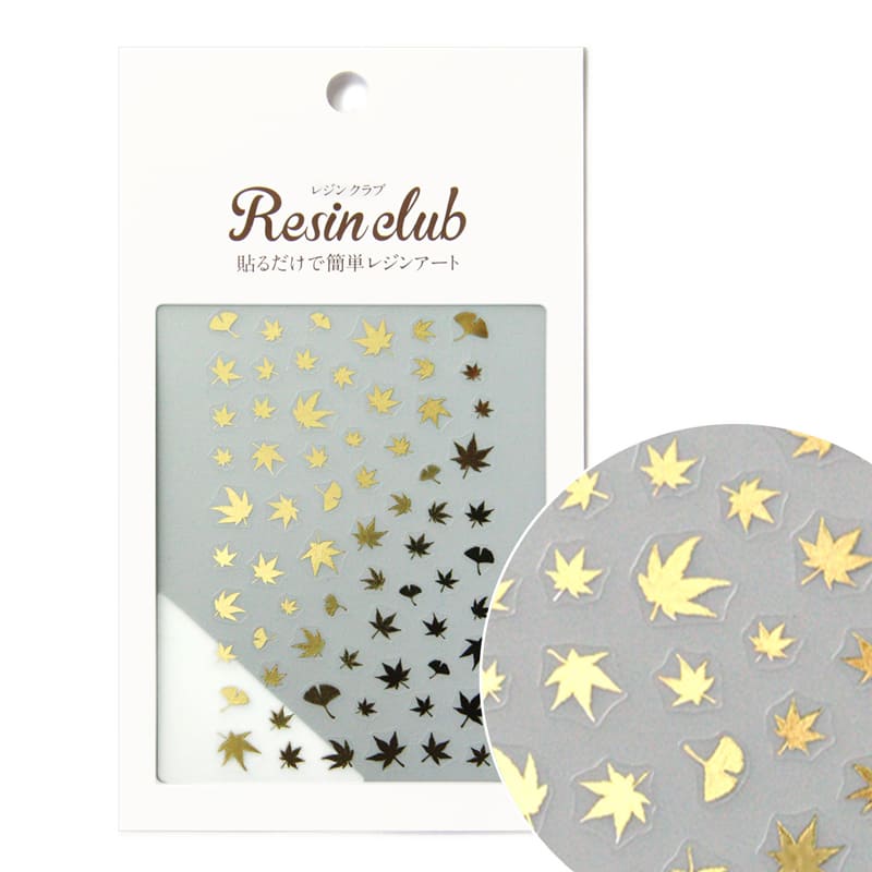 Resin Club Stickers - Golden Maple Leaves - Made in Japan