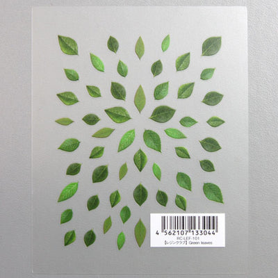 Resin Club Stickers - Green Leaves - Made in Japan