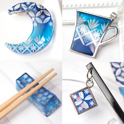 Resin Club Stickers - Blue Kiriko Glass - Made in Japan