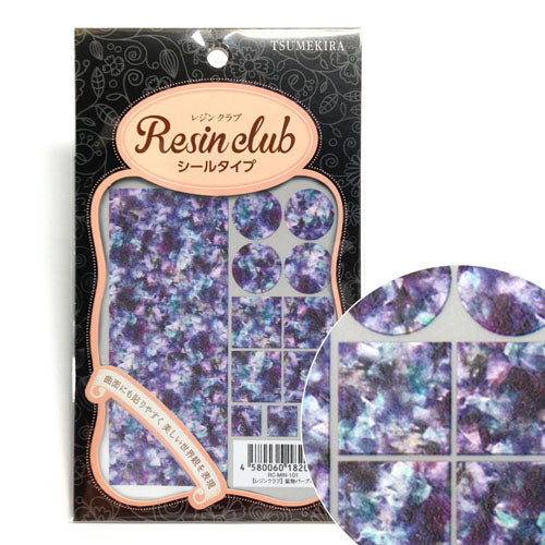 Resin Club Stickers - Purple Stone - Made in Japan