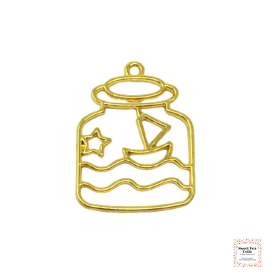 Resin Open Back Bezel - Seaside Jar - Golden