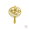 Resin Open Back Bezel - Golden Japanese Fan with Sakura