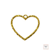 Resin Open Back Bezel - Golden Heart - Hammered Metal Effect