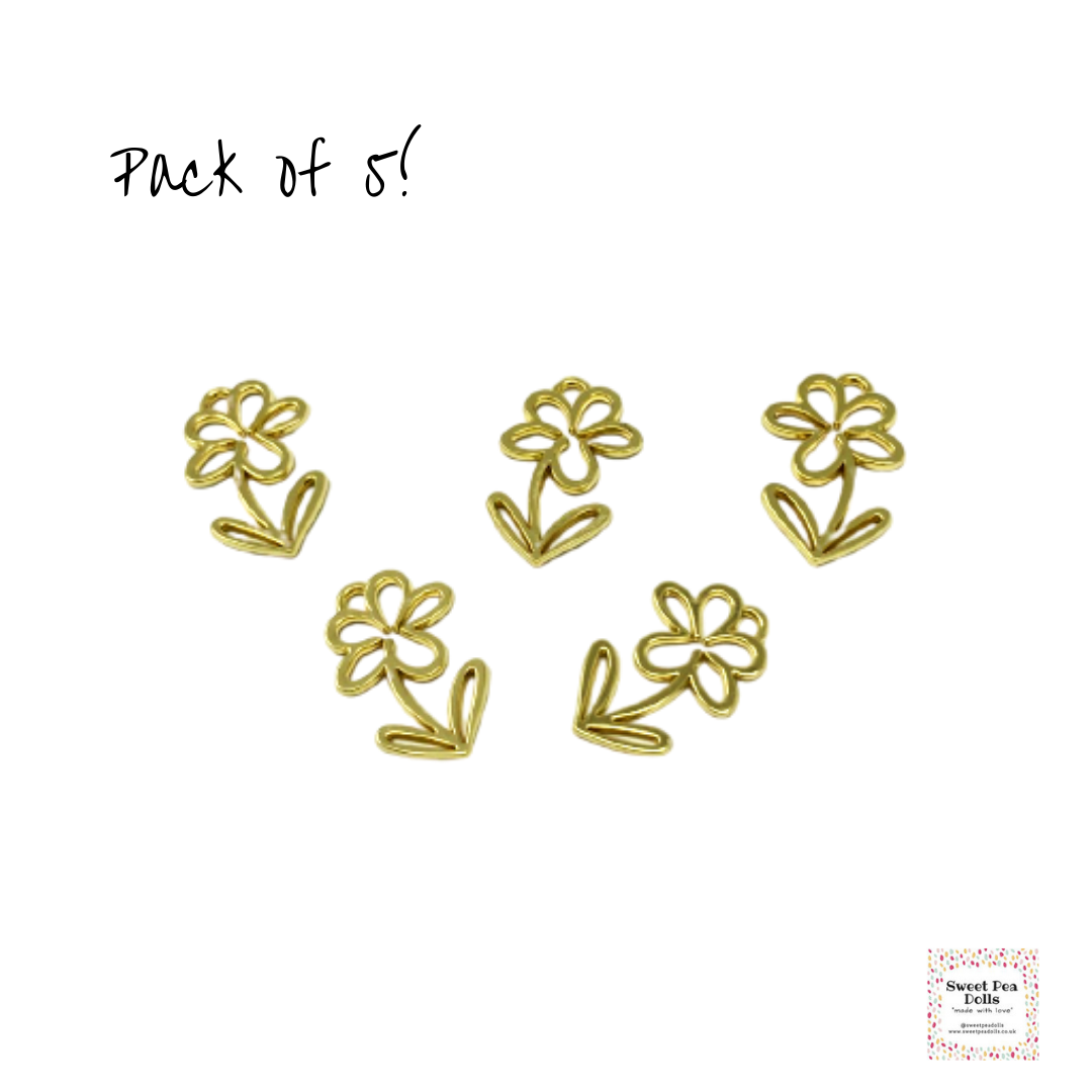 Resin Open Back Bezel - Mini Flowers - Pack of 5