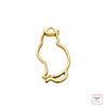 Resin Open Back Bezel - Sitting Cat - Matte Gold