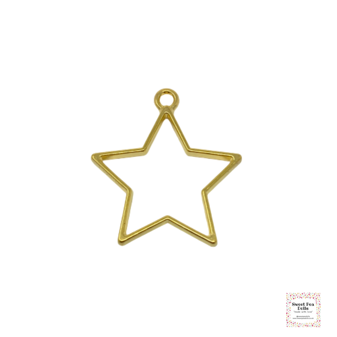 Resin Open Back Bezel - Golden Star