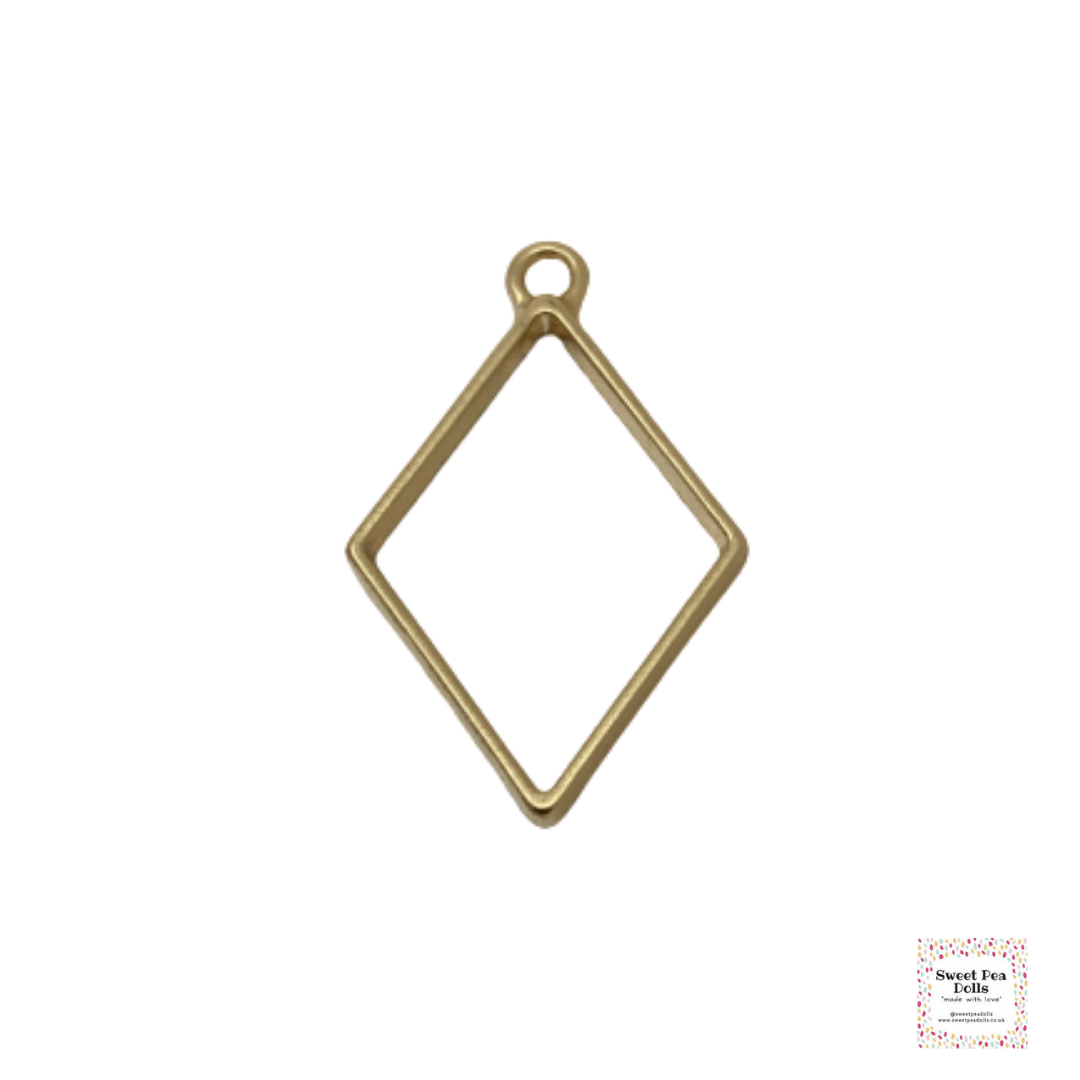Resin Open Back Bezel - Matte Gold Diamond