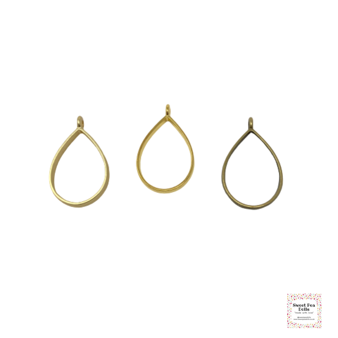 Resin Open Back Bezel - Waterdrop - Choose from 3 Colours