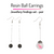 Resin Ball Earrings - Jewellery Findings Set - 1 Pair