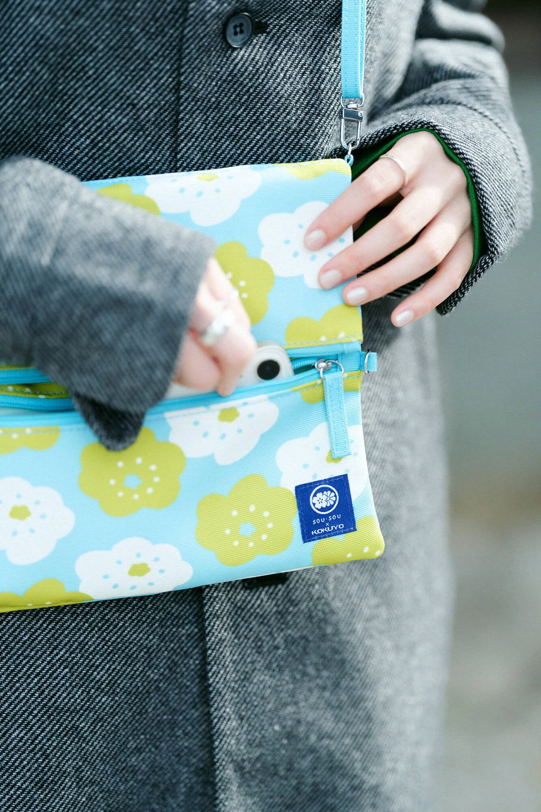 SOU.SOU x Kokuyo 3-Way Shoulder Bag - "Smile" Floral Print