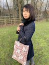 Noren Japanese Tote Bag - Pink with Sakura (Made in Japan)