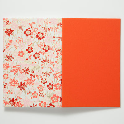 Shogado Yuzen Folding Stampbook - Shuincho Goen Series - Red #2 (Made in Kyoto, Japan)