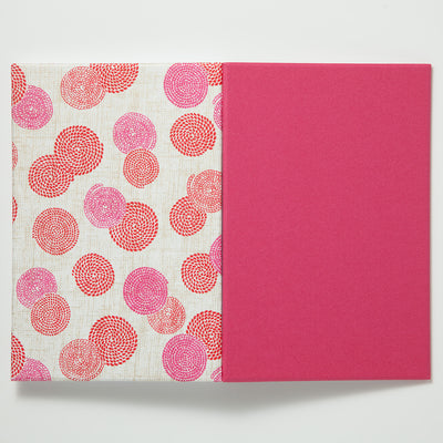 Shogado Yuzen Folding Stampbook - Shuincho Goen Series - Pink / Red #5 (Made in Kyoto, Japan)