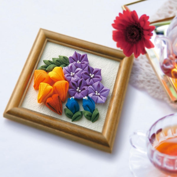 Olympus Tsumami Flower Craft Kit with Wooden Frame - Autumn Bouquet