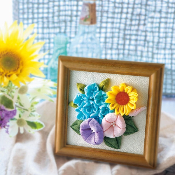 Olympus Tsumami Flower Craft Kit with Wooden Frame - Summer Bouquet