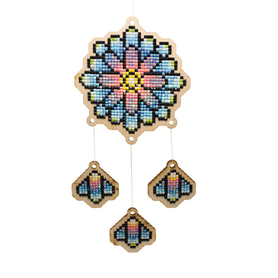 Wizardi Wooden Charms Diamond Painting Kit - Rainbow Dream Catcher