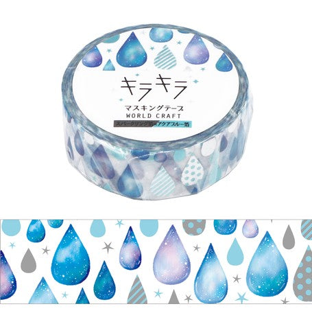 World Craft Glitter Washi Tape - Waterdrops