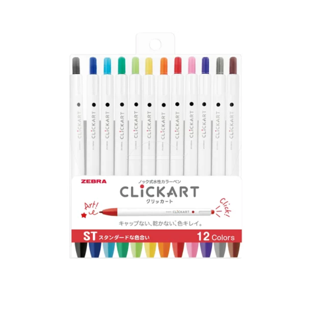 Zebra Clickart Fineliners - Standard Colour Set (ST) - Set of 12