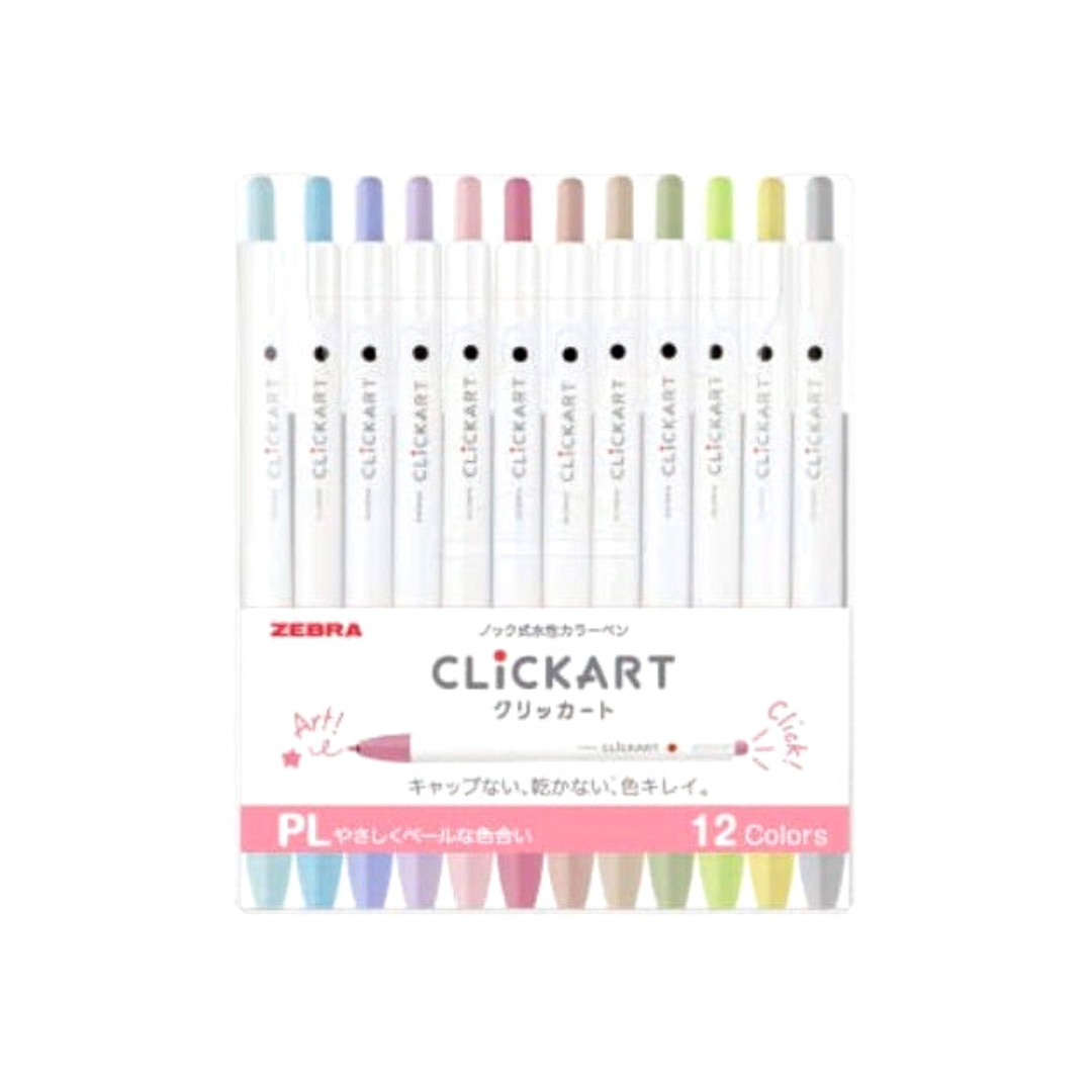 Zebra Clickart Fineliners - Pastel Colours (PL) - Set of 12