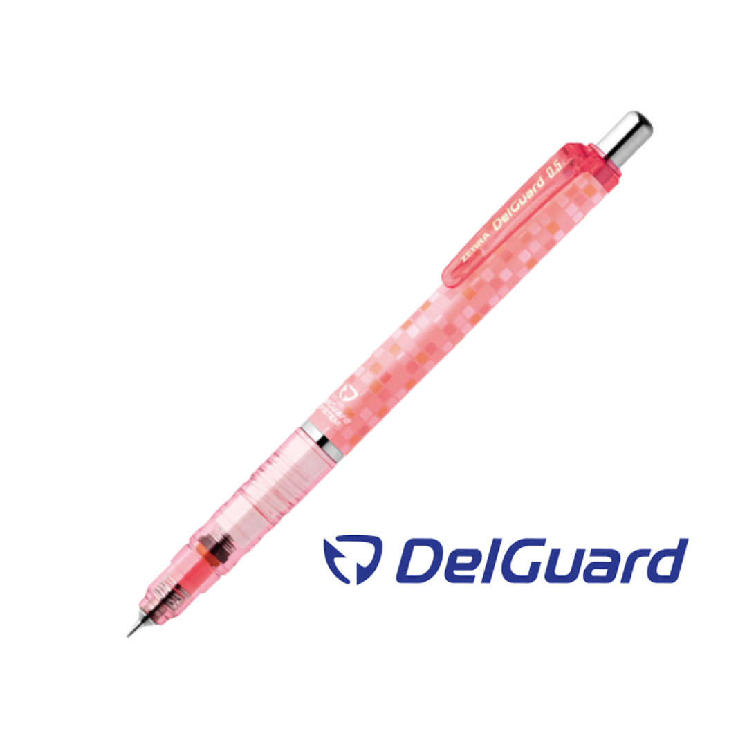 Zebra Delguard Mechanical Pencil 0.5mm - Pink Mosaic Barrel - Break Resistant Lead