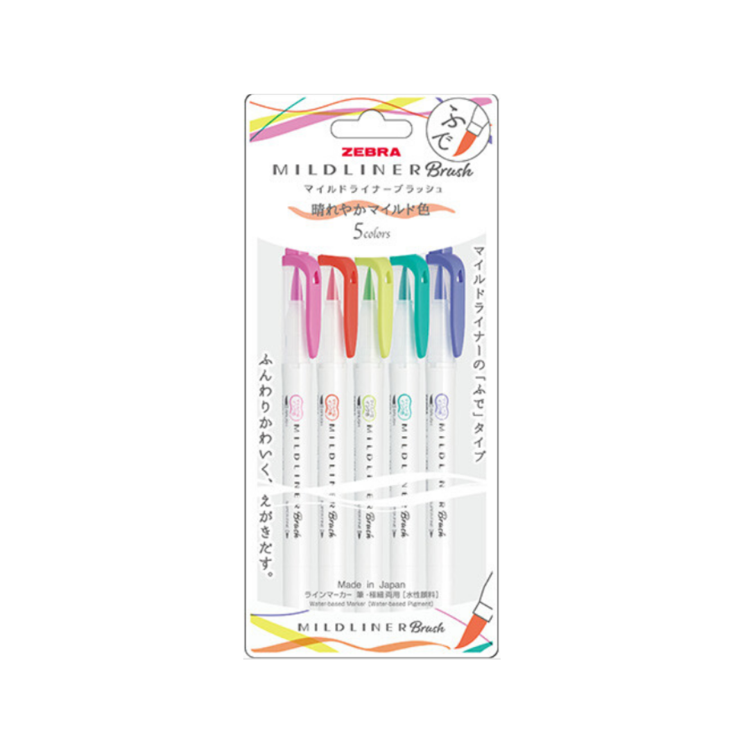 Zebra Mildliner Double Tip Highlighter - Natural Mild (5 color set) – Ink &  Lead