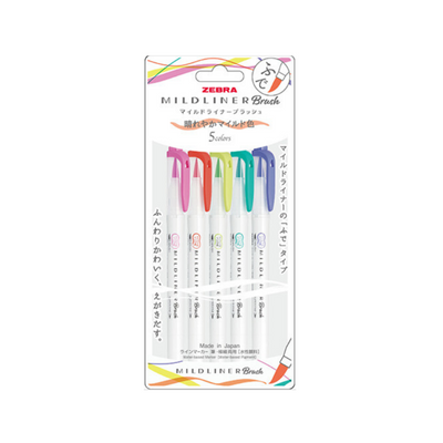 Zebra Mildliner Brush Pens Sunny Mild Colour Set of