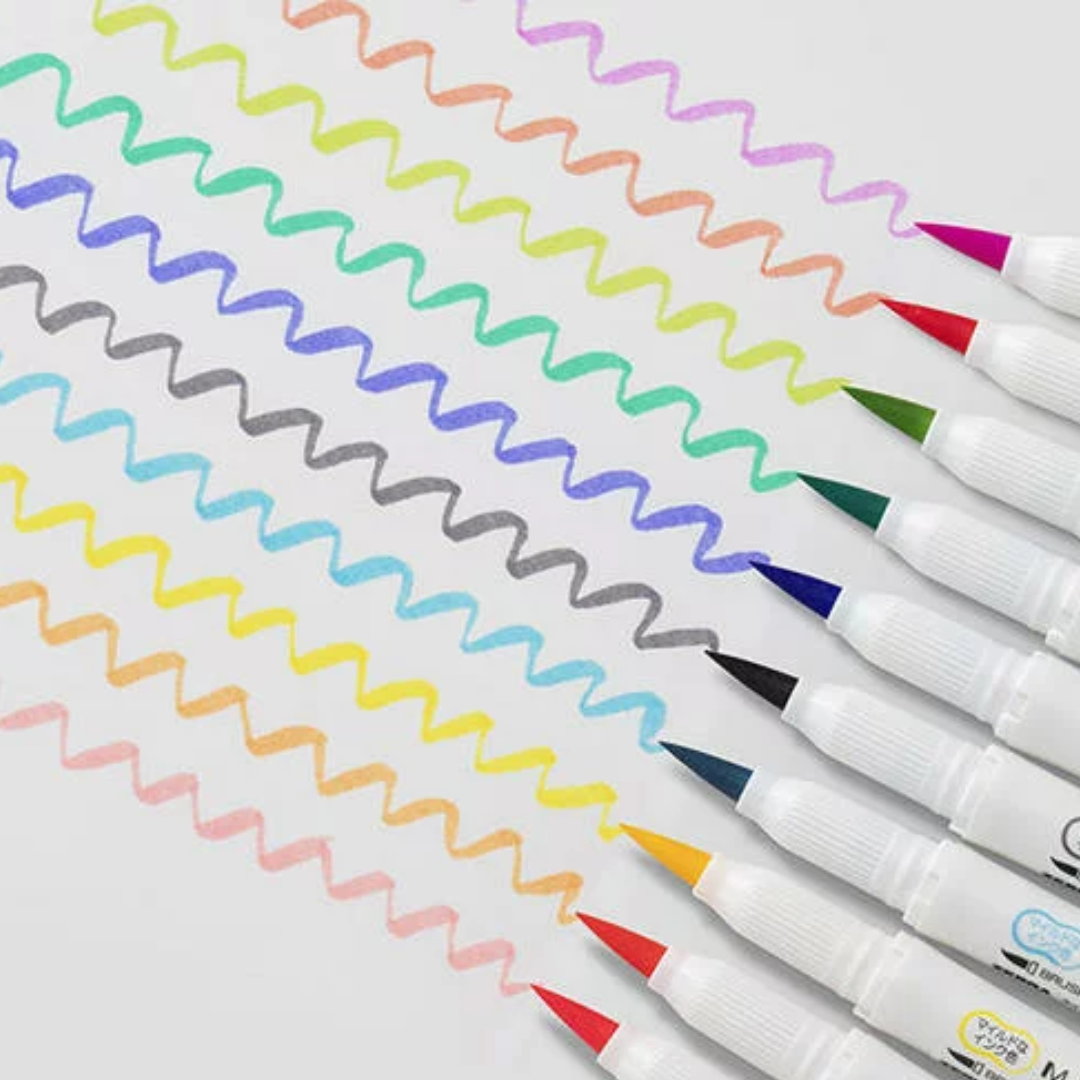 Zebra Mildliner Brush Pens - Pale Fluorescent Colours - Set of 5 - Sweet  Pea Dolls