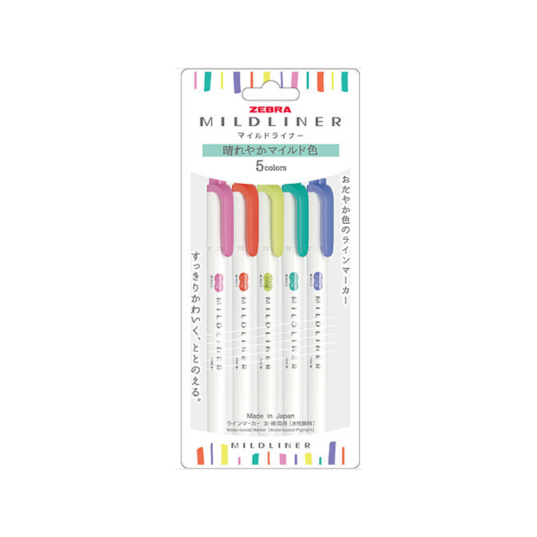 Zebra Mildliner - Sunny Mild - Set of 5 Colours