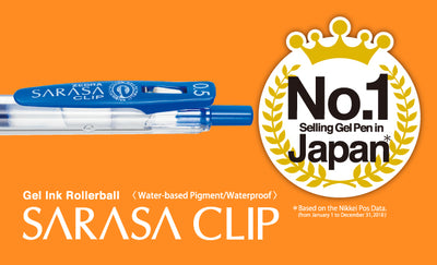 Zebra Sarasa Clip Gel Pens - 0.5mm Tip - Set of 10 Colours