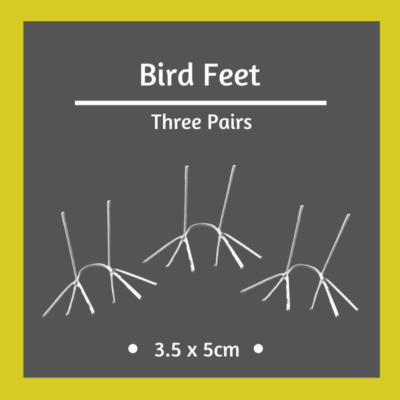 3 x Pairs of Bird Feet - 3.5 x 5cm