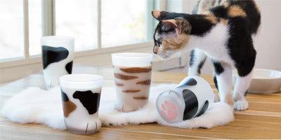 Coconeco Cat Paw Glass - Calico Cat (Made in Japan)