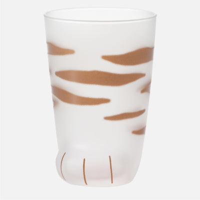 Coconeco Cat Paw Glass - Brown Tiger Pattern Cat (Made in Japan)