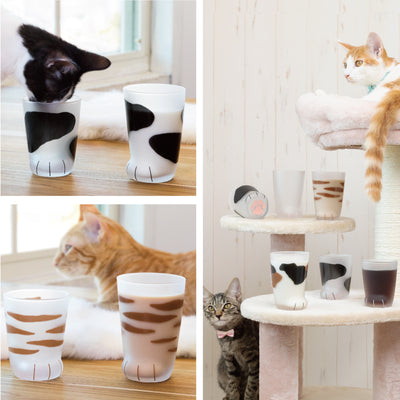 Coconeco Cat Paw Glass - Calico Cat (Made in Japan)