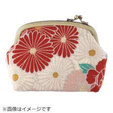 Corazon Japanese Gamaguchi Purse - Floral Red (Made in Japan)