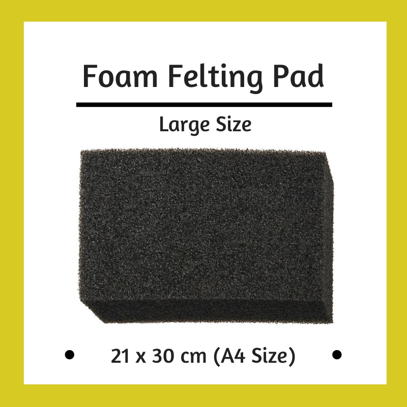 Large Black Foam Pad for Needle Felting - 30cm x 21cm