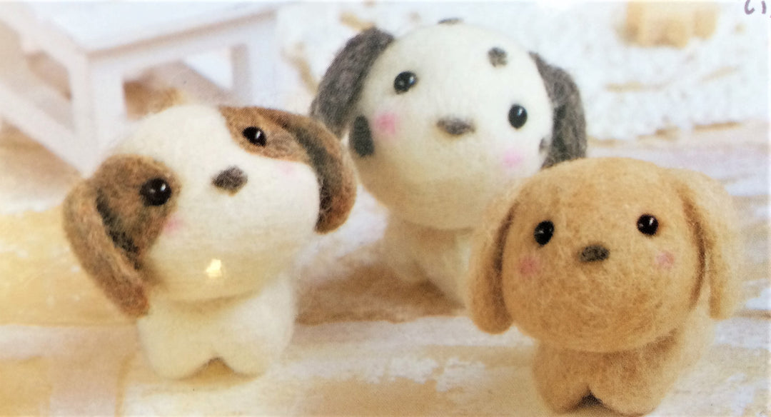 Hamanaka Needle Felting Kit- 3 Little Dogs (English)