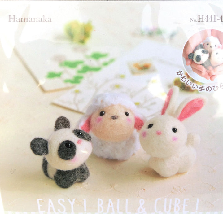 Hamanaka Needle Felting Kit - Panda, Sheep and Rabbit (English)