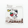Hamanaka Iron on Patch- Cute Black and White Cat with Bumble Bee