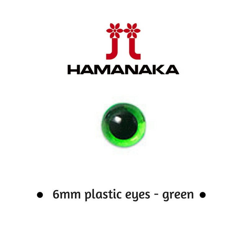 Hamanaka 6mm Green Eyes - 1 Pair