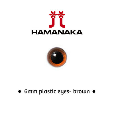 Hamanaka 6mm Brown Eyes - 1 Pair