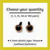 Brown Plastic Craft Eyes - 4.5mm (Choose Quantity)