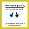 Blue Plastic Craft Eyes - 4.5mm (Choose Quantity)