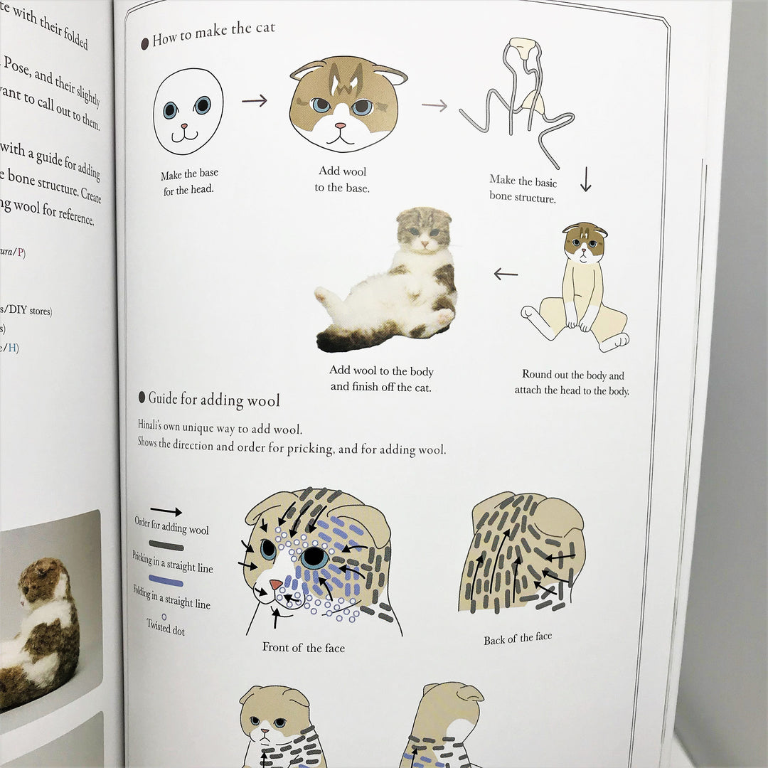 Needle Felted Kittens Book by Hinali - English Version