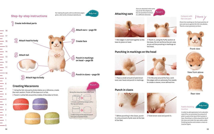 Sweet and Simple Needle Felted Animals English Book - Sachiko Susa