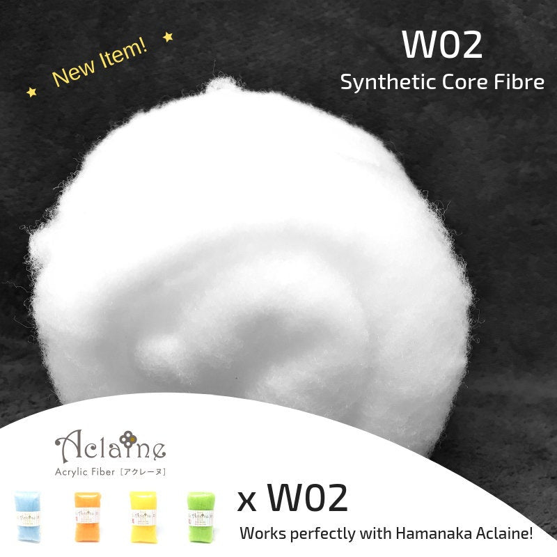 HandCrafter W02 Synthetic Core Fibre Batt for Felting - 50g