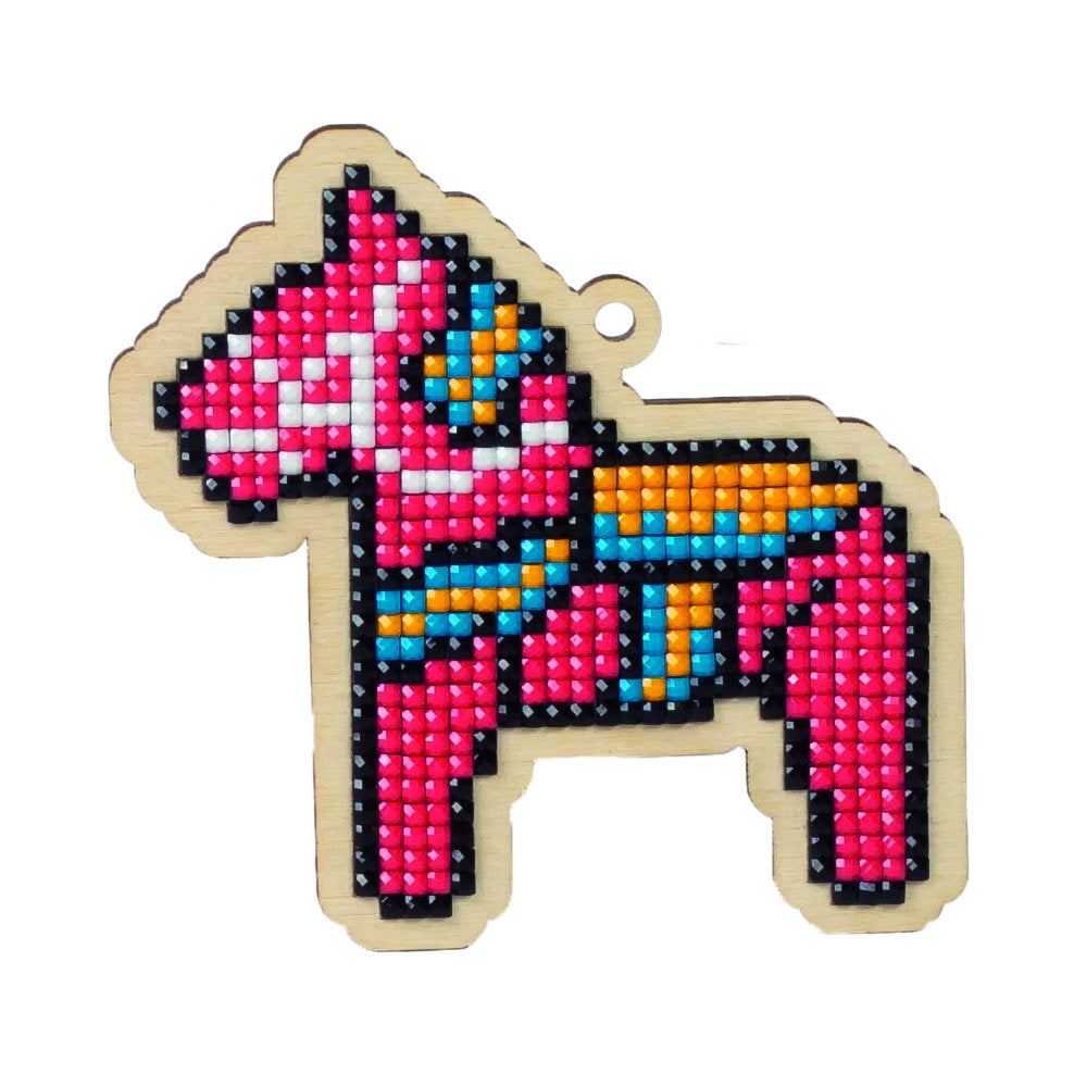 Wizardi Wooden Charms Diamond Painting Kit - Toy Horse