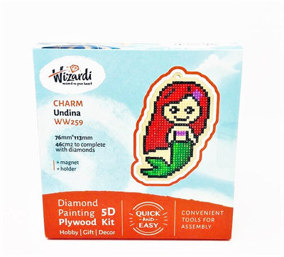 Wizardi Wooden Charms Diamond Painting Kit - Mermaid
