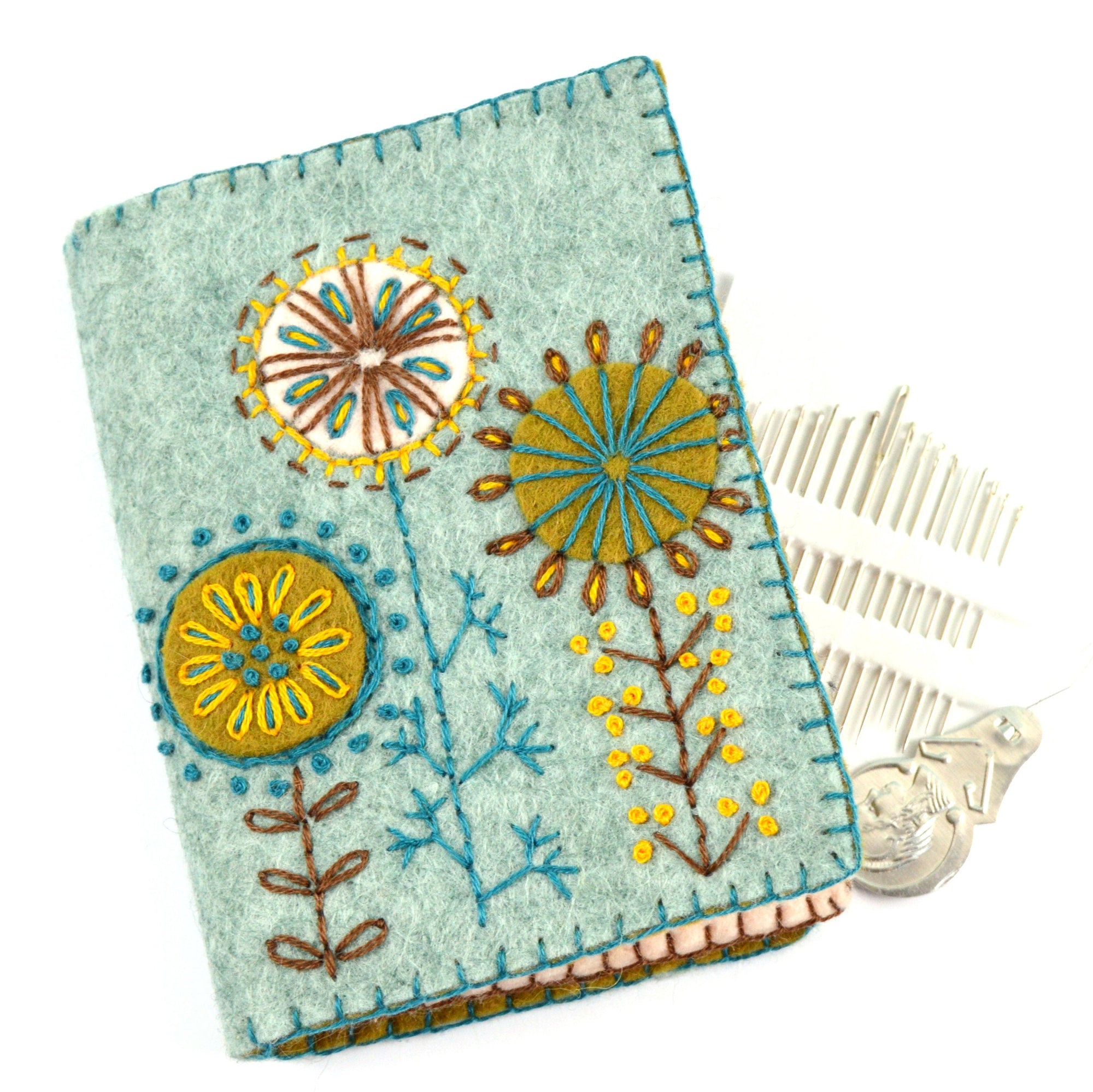Corinne Lapierre Embroidery Sewing Kit - Needle Case with Flowers